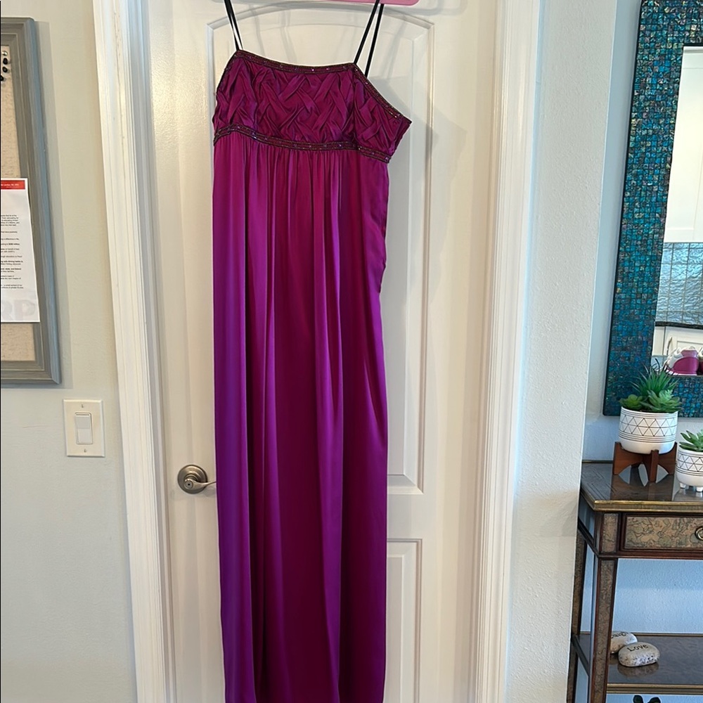 Laundry By Shelli Segal Purple Embellished Backless Maxi Dress